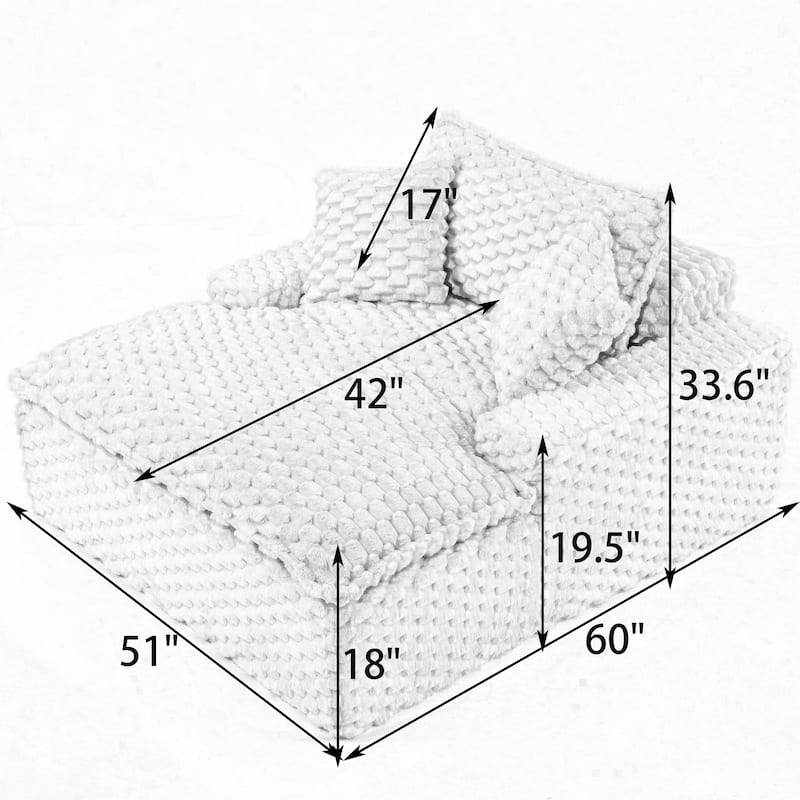 Oversized Single Sofa Chair Extra Wide Reclining Accent Chair Chaise Lounges