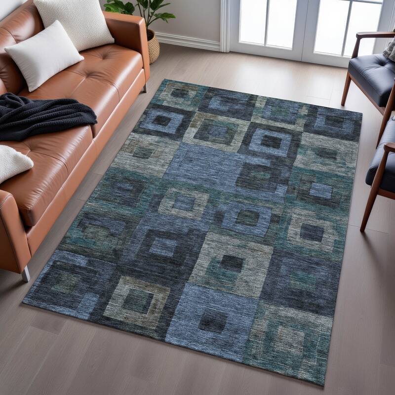 Premium Washable Super Soft Blocky Contemporary Mayfield Rug