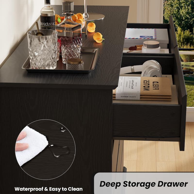 8 Drawer Dressers for Bedroom, Wooden Chest of Drawers with Deep Drawers, Large Double Dresser