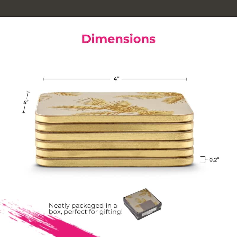 Pimpernel Set of 6 Sara Miller London Etched Leaves Coasters