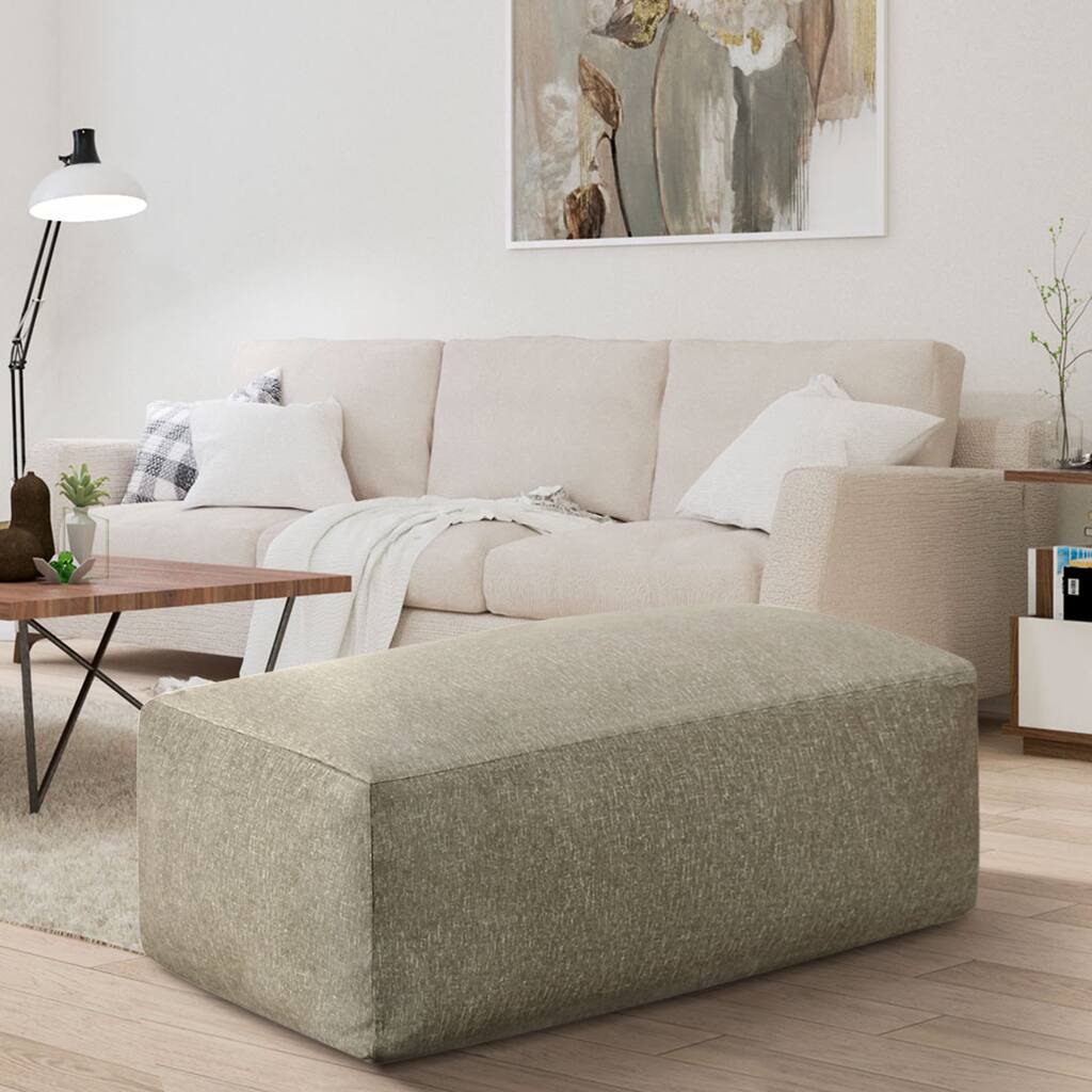 CraftPorch Glam 42 Inch Velvet Upholstered Pouf