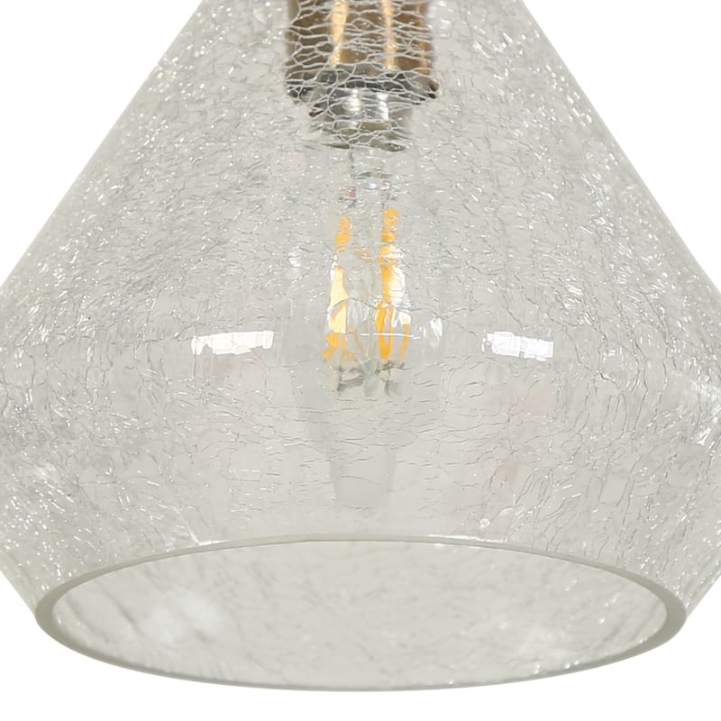 Modern Luxury 5-light Brass Gold Crackled Glass Chandelier Bowl-shaped Kitchen Island Light for Dining Room