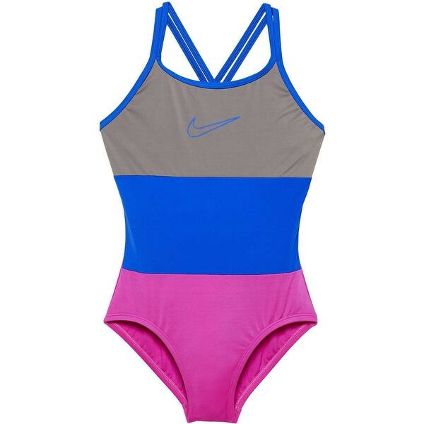 Shop Nike Pink Gray Girls Size 16 Colorblock One Piece Racerback