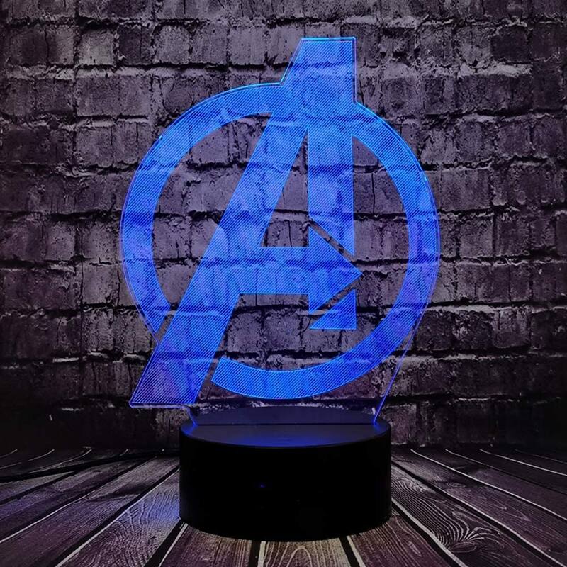 Smart Touch 3D Illusion 7-Color LED Light - Avengers Logo - Multi