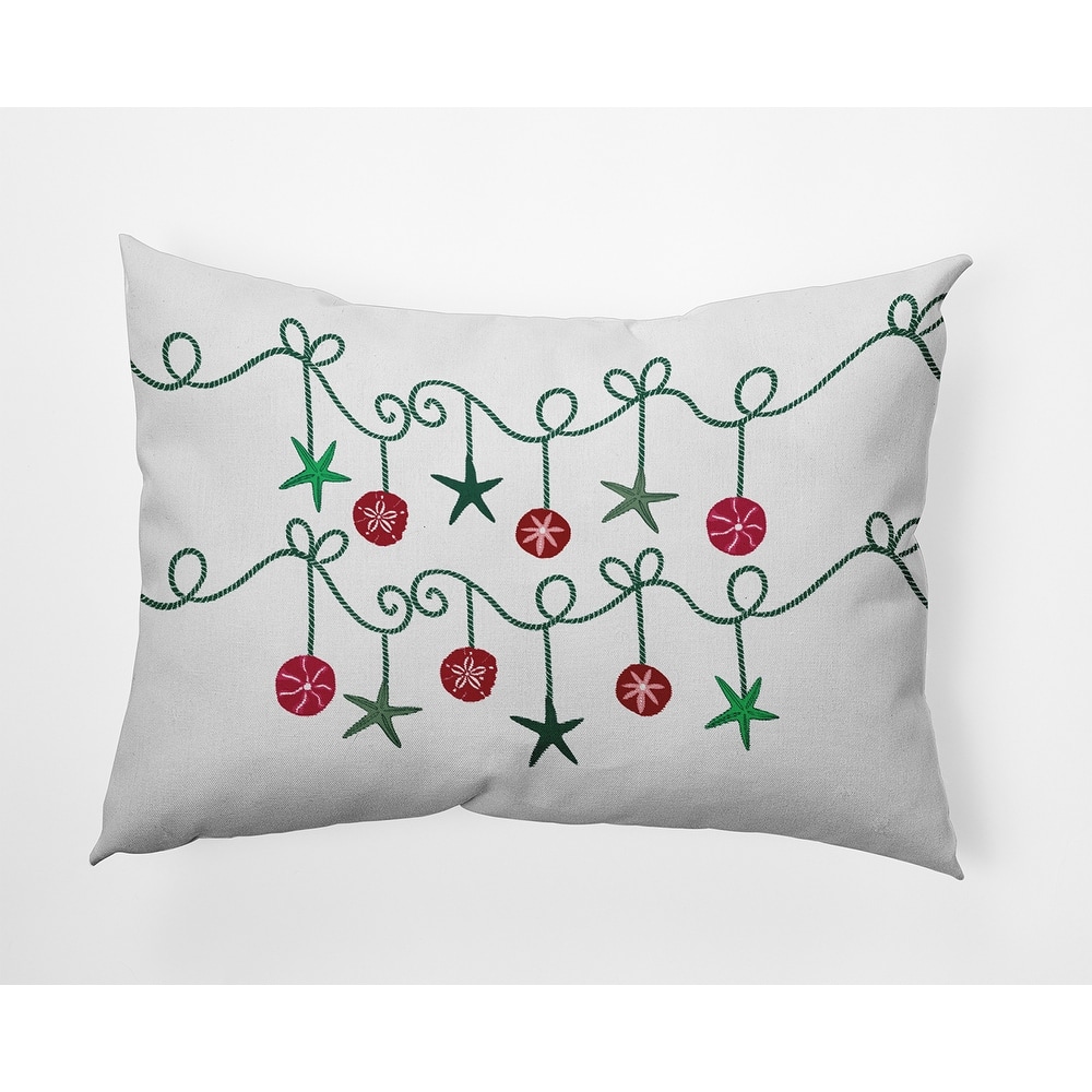 Sea Ornaments Beachy Christmas Indoor/Outdoor Christmas Throw Pillow