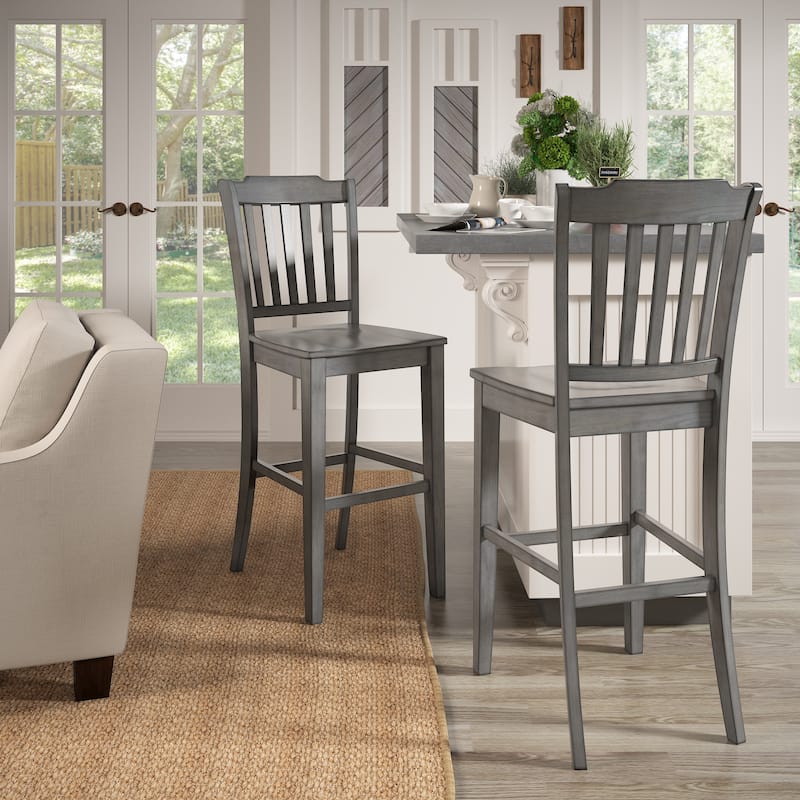 Ronda Slat Back Bar Height Chairs (Set of 2)