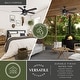preview thumbnail 4 of 8, Barnes 54 in. Indoor Outdoor Ceiling Fan with Reversible Blades, Dimmable LED Light Kit and Remote, 3 Speeds, Clear Seeded Glass