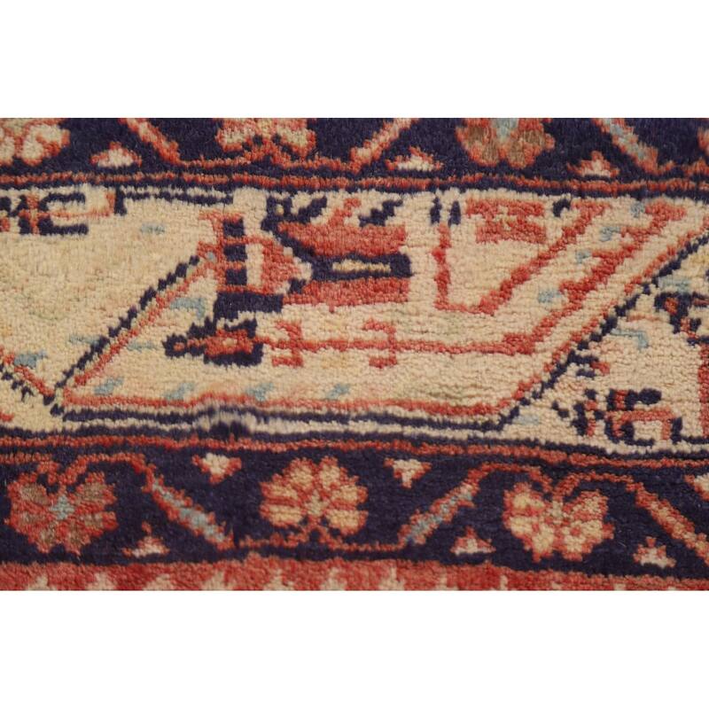Hand Knotted Oriental 100% Wool Carpet Traditional All-Over Red Botemir Runner Rug - 10' 3'' X 3' 6''