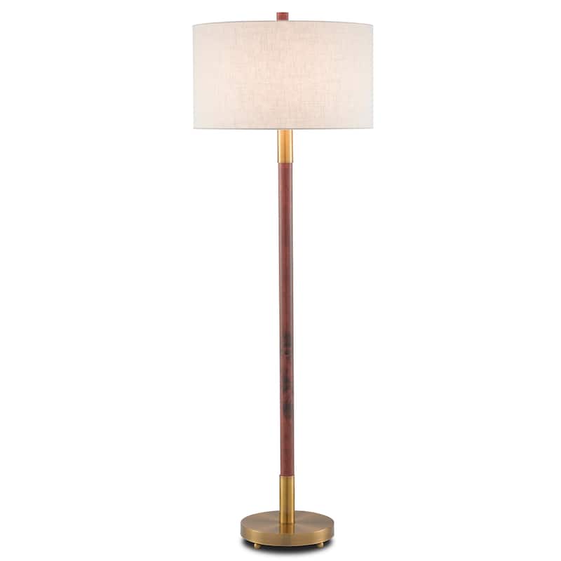 Currey & Company Bravo Mahogany Floor Lamp - 66.25"h x 22"dia.