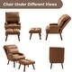 preview thumbnail 17 of 29, Soft Fabric Casual Living Room Armchair With Adjustable Backrest And Legs Stool