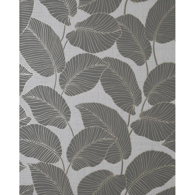Fine Decor Larson Grey Leaf Wallpaper