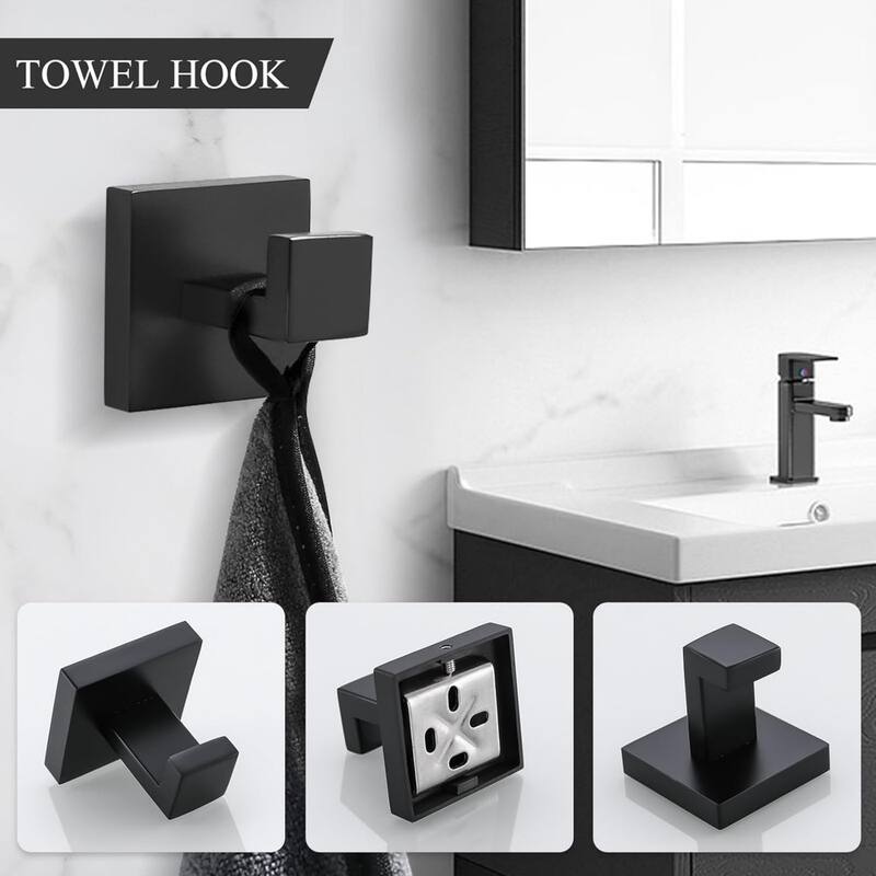 5-Piece Bathroom Stainless Steel Wall Mounted Towel Rack Set, 23.4 Inch Towel Rack