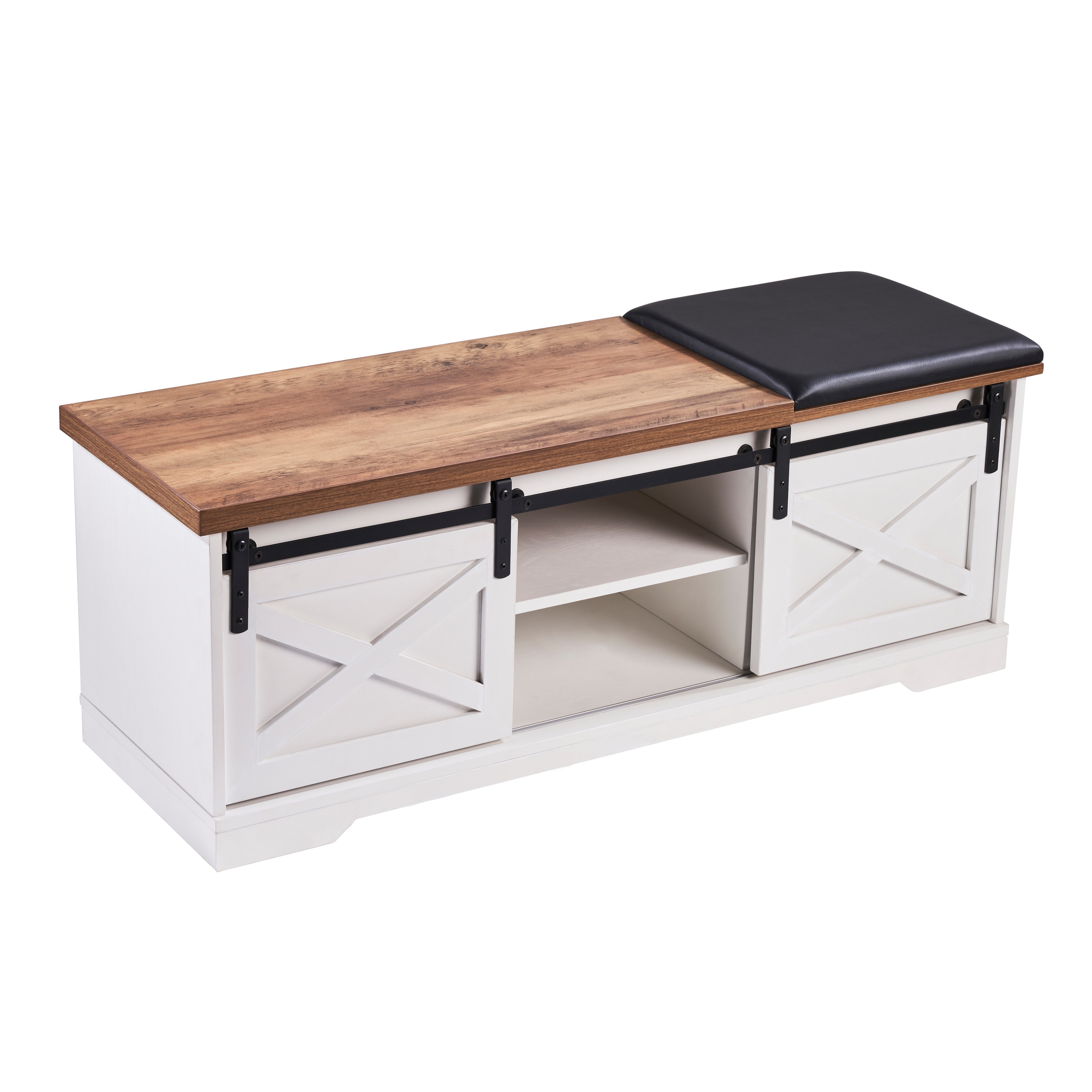 Farmhouse shoe store rack bench