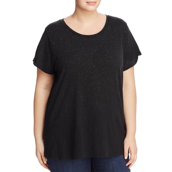 Lucky Brand Womens Glitter Tee
