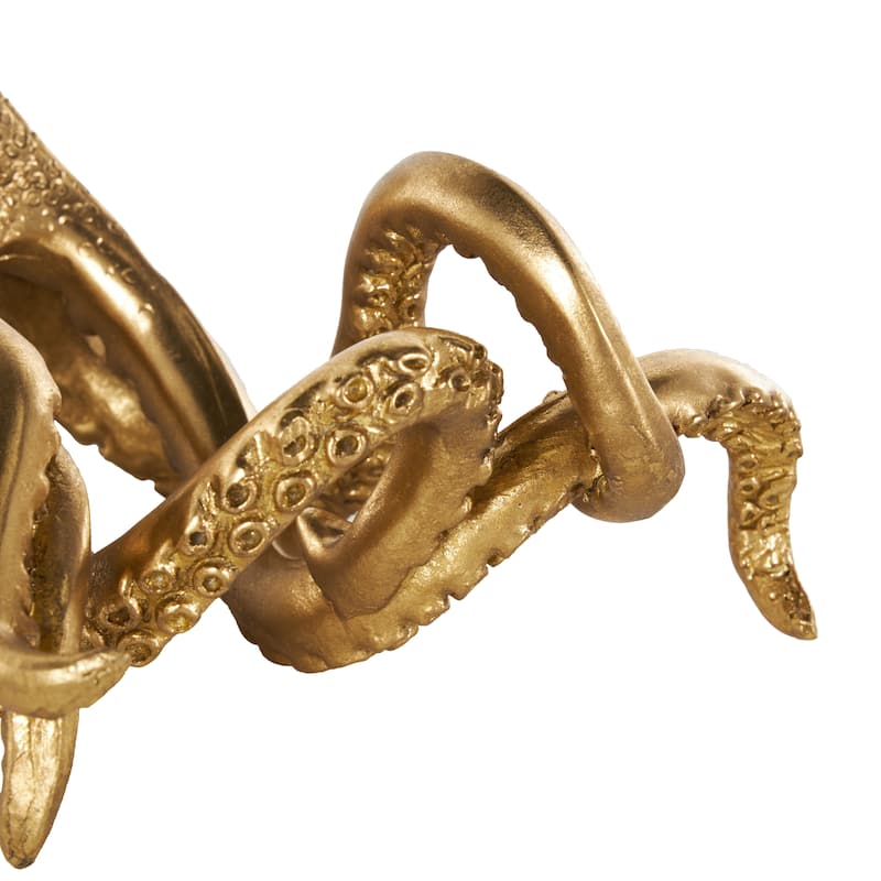 Resin Octopus Single Bottle Wine Holder - Gold - Roche River Decor