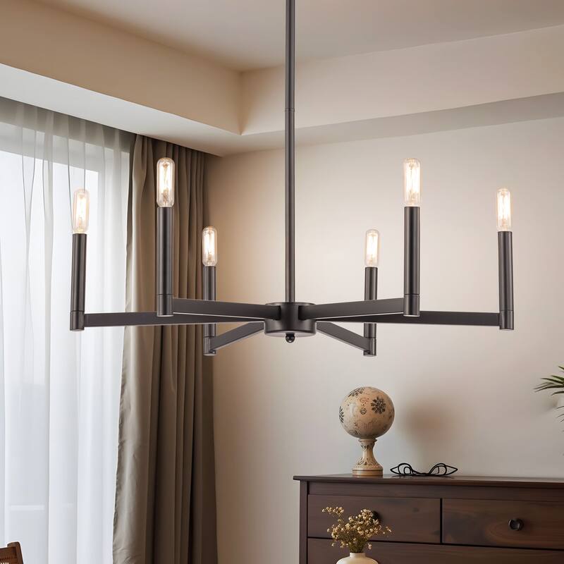 Starskys 8-Light Dimmable Mid-Century Modern Candle Chandelier