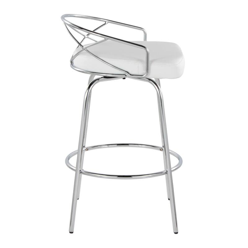 Silver Orchid Charlotte Glam 26" Fixed-Height Counter Stool (Set of 2)