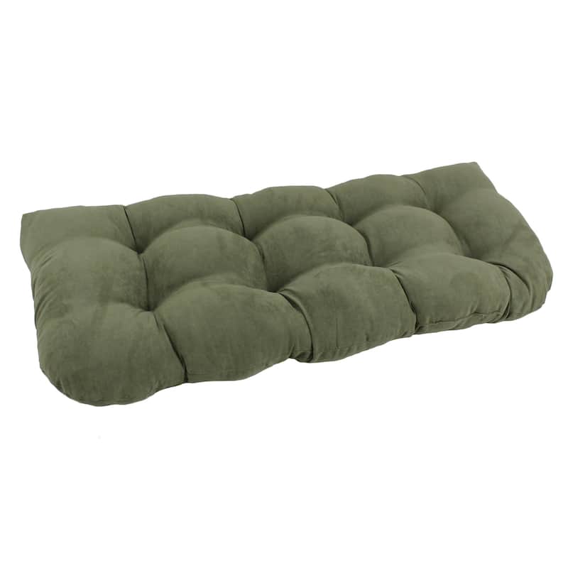 42-inch by 19-inch Rounded Back Microsuede Bench Cushion - 42 x 19 - Sage Green