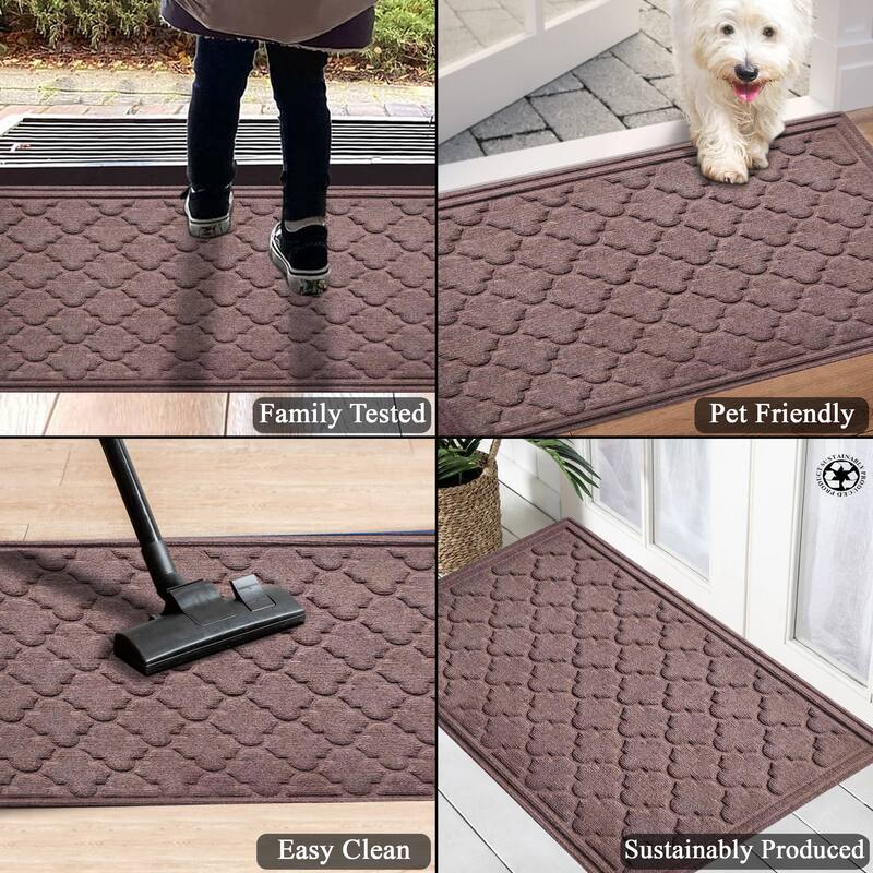 A1HC New All Weather Superior Dirt and Moisture Absorbing Polypropylene Door Mat with Non-Slip Backing for Inside Outside Use