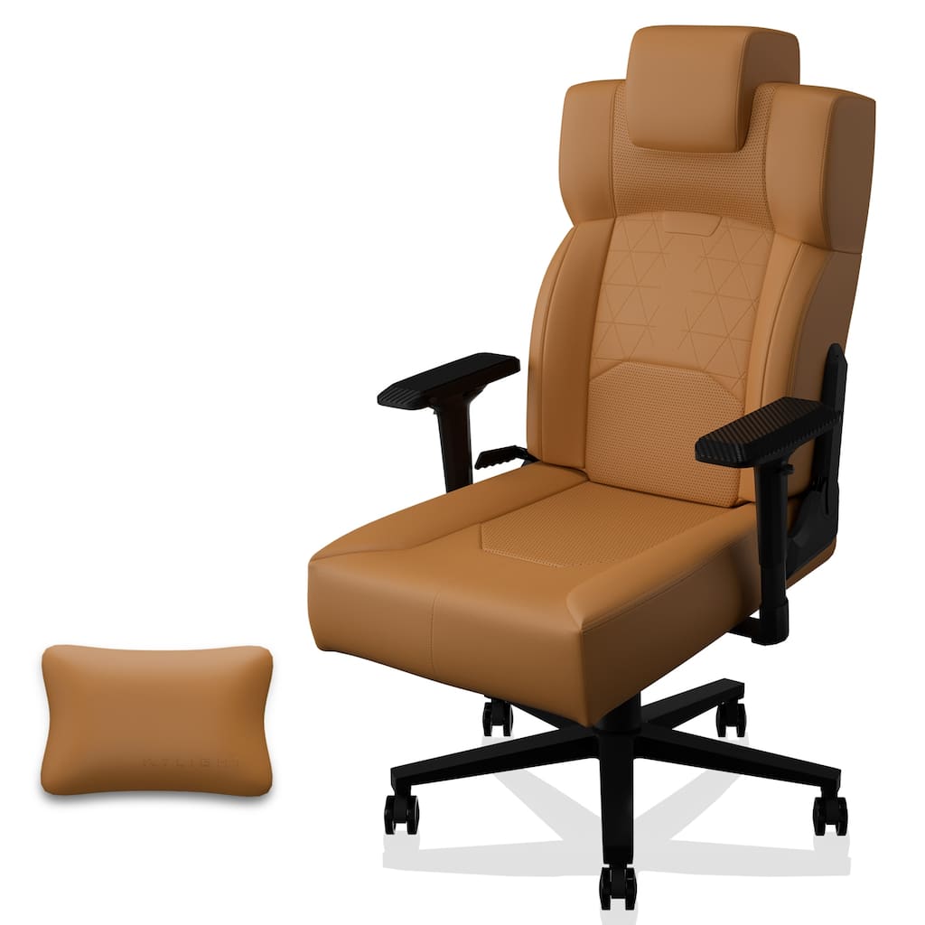 PU Leather Ergonomic Office Chair Gaming Chair with Lumbar Support Flip-Up Arms and Headrest, for Adults, Women and Men