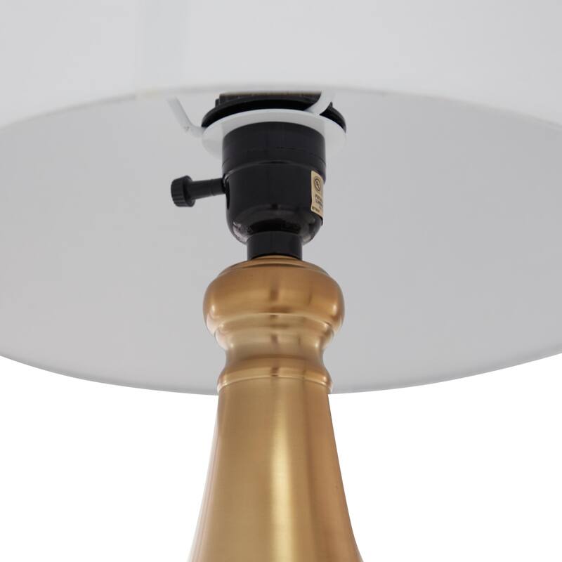 Cement Stone Room Table Lamp with Gold Accent - White - CosmoLiving by Cosmopolitan