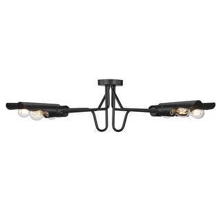 Wry Lighting Newton 6-light Semi-Flush Mount in Matte Black - Matte Black