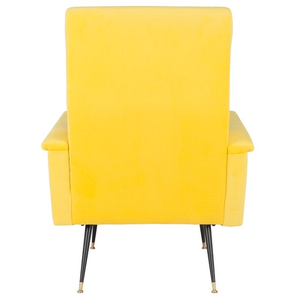 SAFAVIEH Mid-Century Modern Retro Aida Velvet Yellow Club Chair