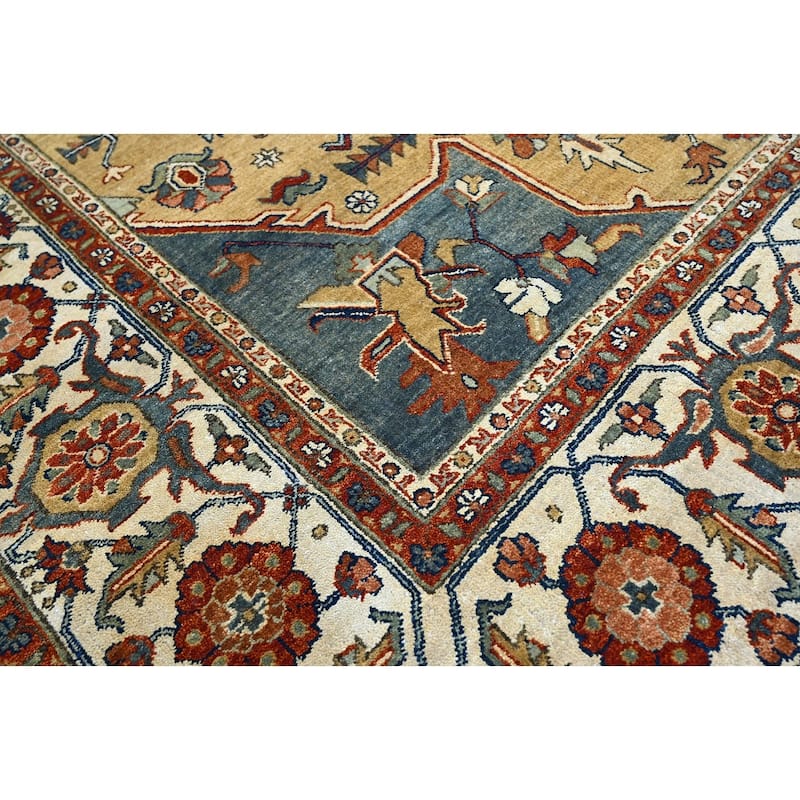 LoomBloom Hand Knotted Traditional Oushak Wool Area Rug, Gold - 7' 9'' x 9' 10''