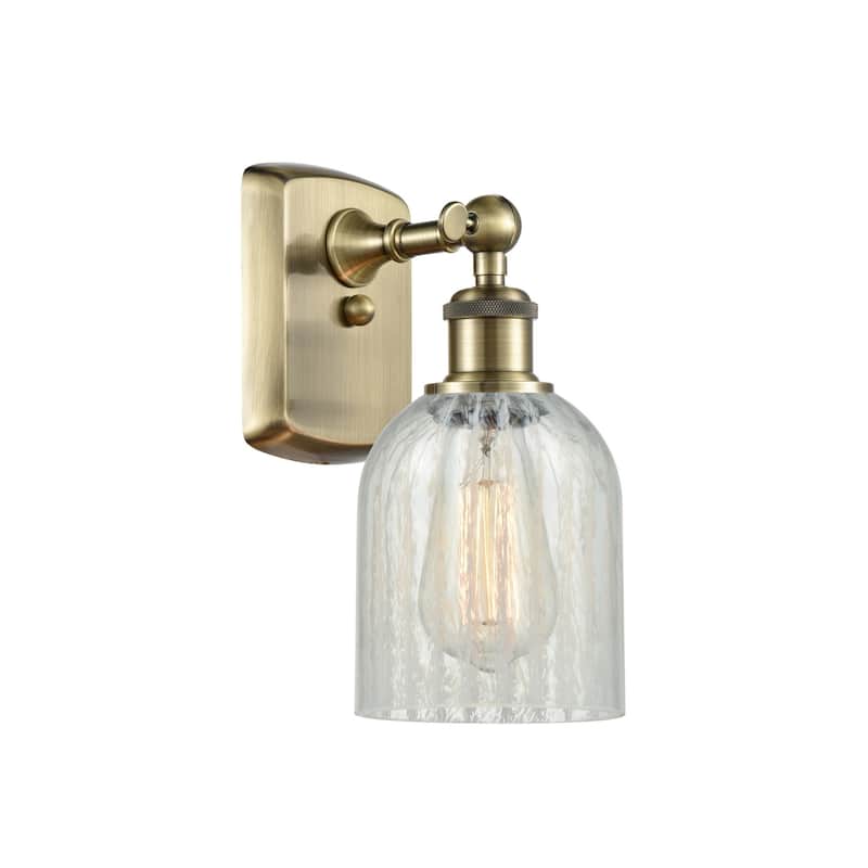 Innovations Lighting 516-1W-12-5 Caledonia Sconce Caledonia 12" Tall - Antique Brass / Mouchette