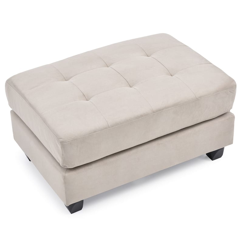 Microsuede Tufted Ottoman