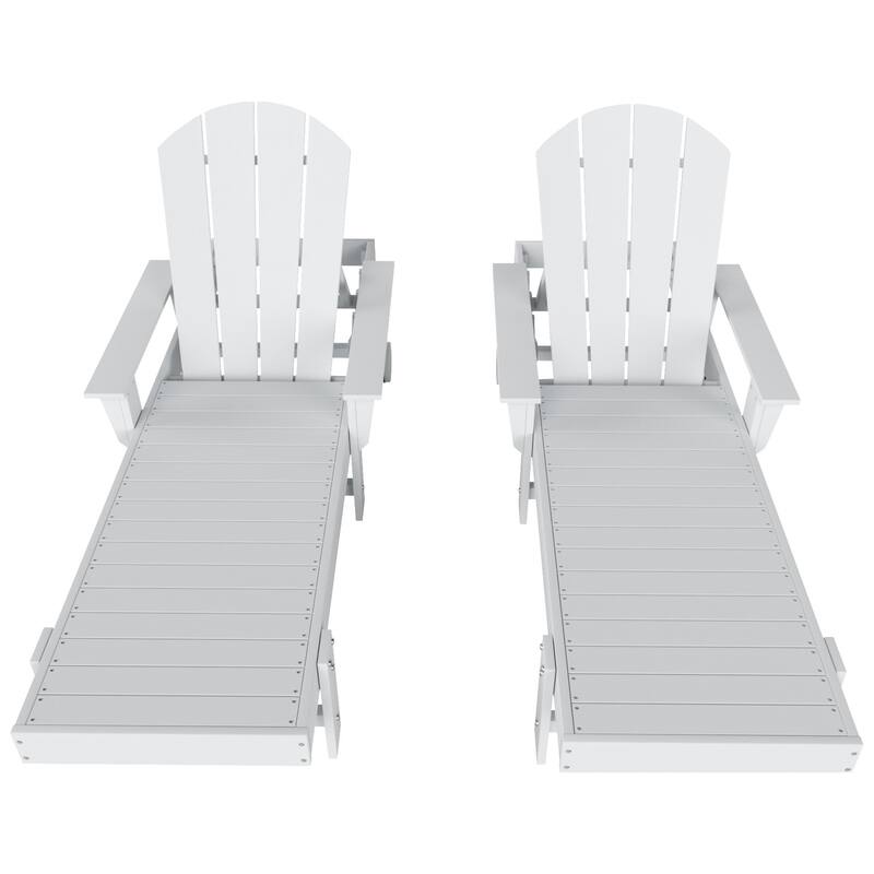 Polytrends Laguna Hdpe All Weather Outdoor Patio Pool Reclining Chaise Lounge With Arms And Wheels (Set Of 2)