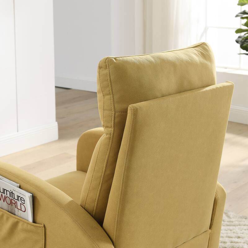 27.6"W Modern Accent High Backrest Living Room Lounge Arm Rocking Chair, Two Side Pocket