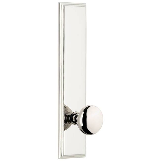 Grandeur Carre Solid Brass Tall Plate Rose Single Dummy Door Knob with - Polished Nickel