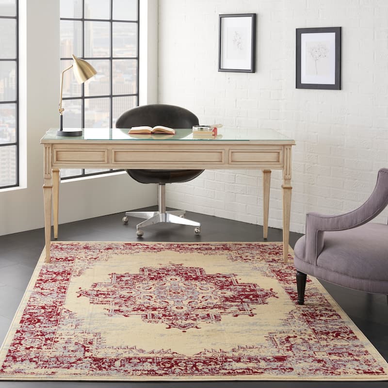 Nourison Grafix Distressed Vintage Medallion Area Rug