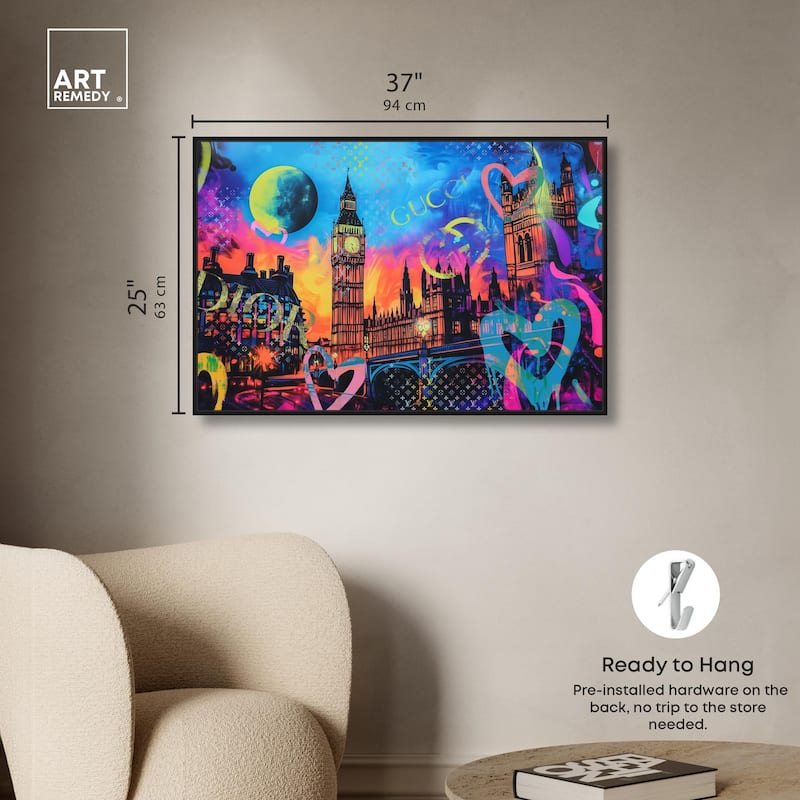 London Graffiti Canvas by Art Remedy
