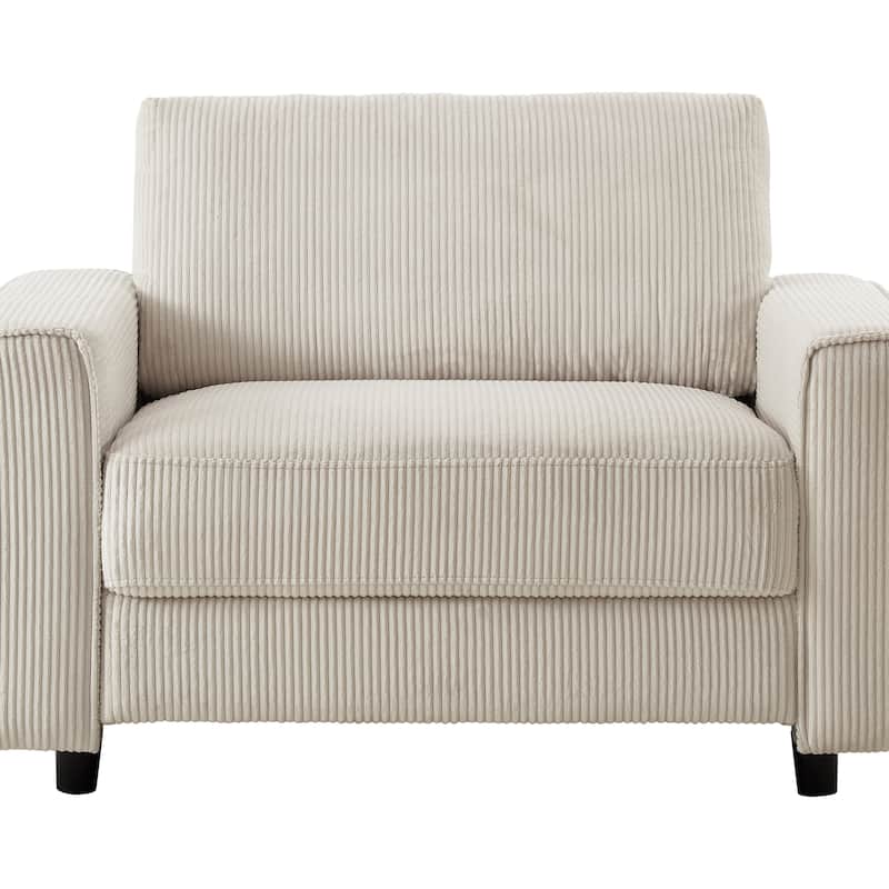 Modern Contemporary Upholstered Corduroy Plush Tufted Chair