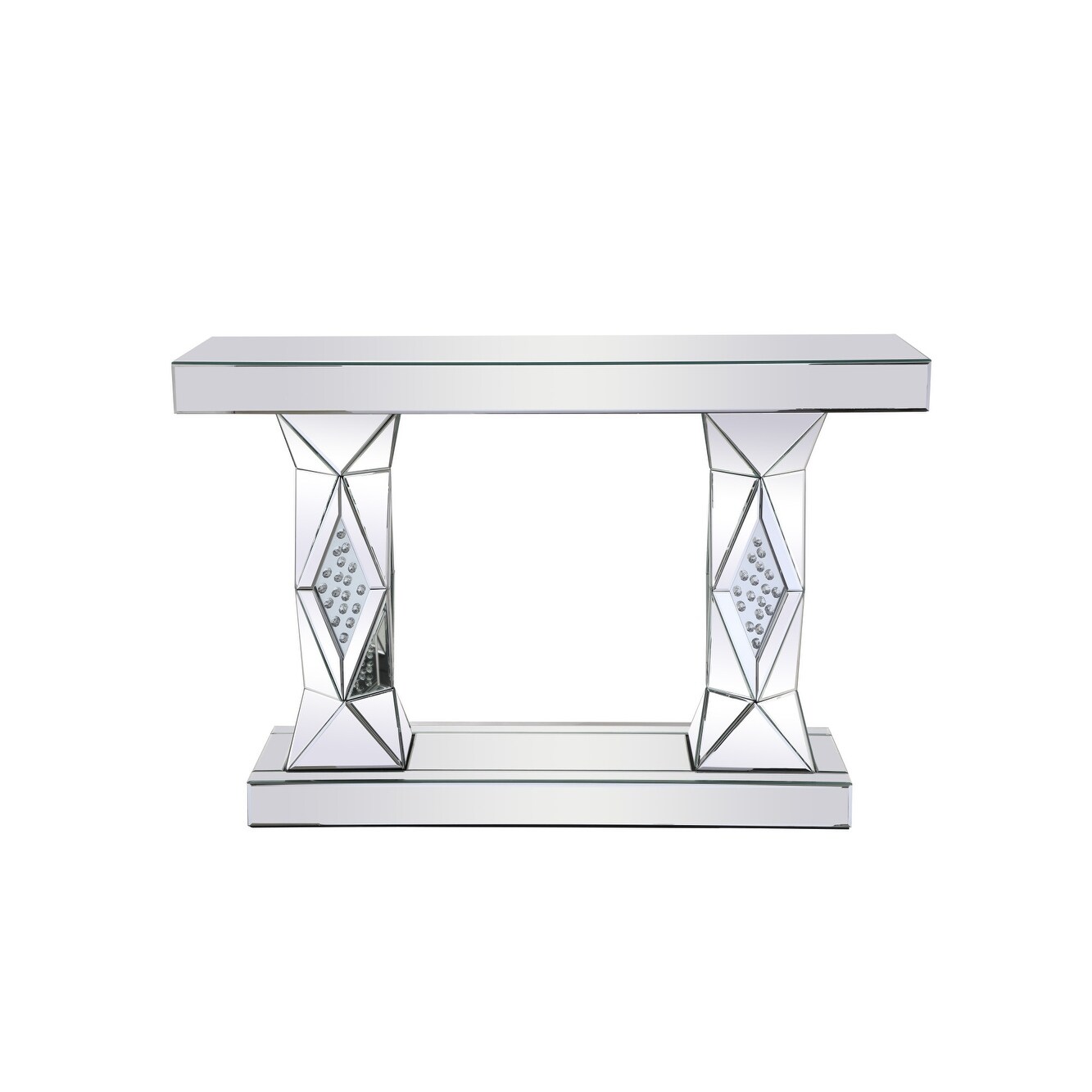 Shop Black Friday Deals On Elegant Lighting Mf92019 Modern 47 Inch Wide Mirrored Crystal Console Table Overstock 27197394
