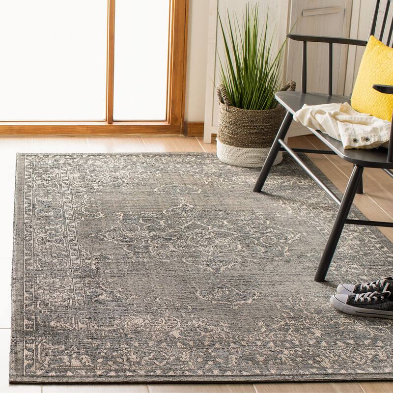 SAFAVIEH Palazzo Avia Overdyed Modern Oriental Rug - 5' x 8' - Light Grey/Anthracite