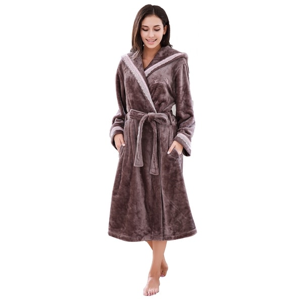 white fleece dressing gowns