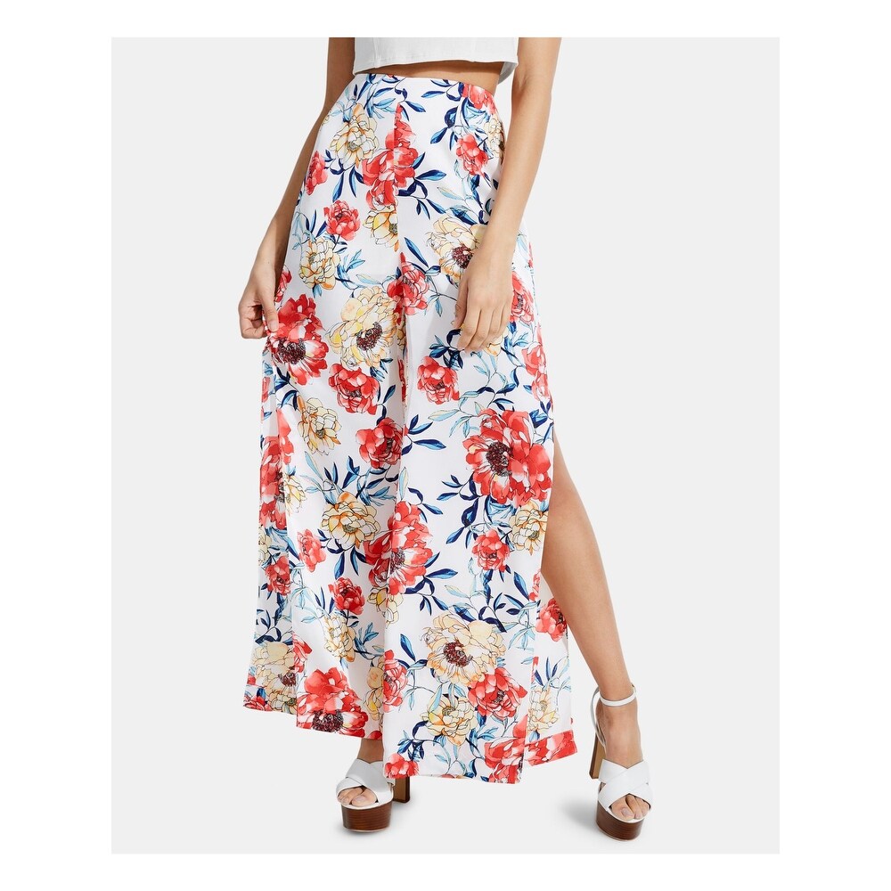 white floral maxi skirt