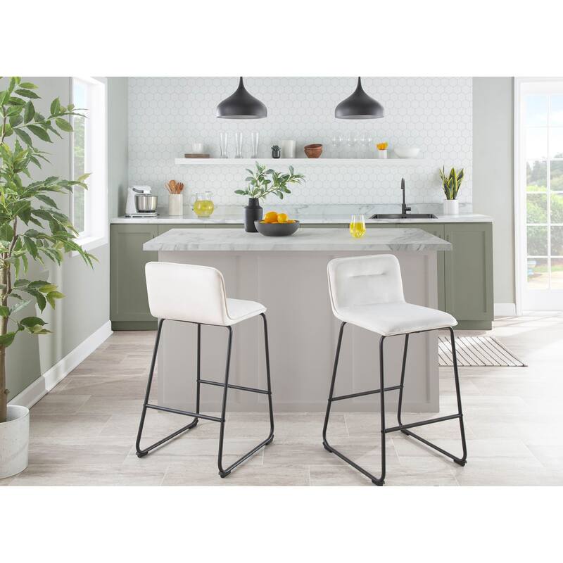 Carbon Loft Kerby Black Fixed-Height Counter Stool - Set of 2