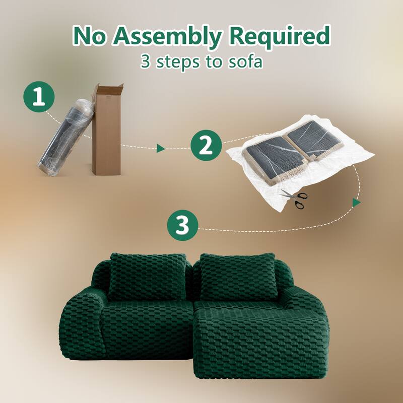 82" Modern L-Shaped Modular Sectional Sofa for Living Room,Flannelette Fabric,Oversized 2-Seater Couch,boneless sofa