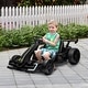 preview thumbnail 8 of 7, Black 24V Electric Go Kart, 7.5 MPH, Adjustable Seat, Music & Lights for Ages 6-12
