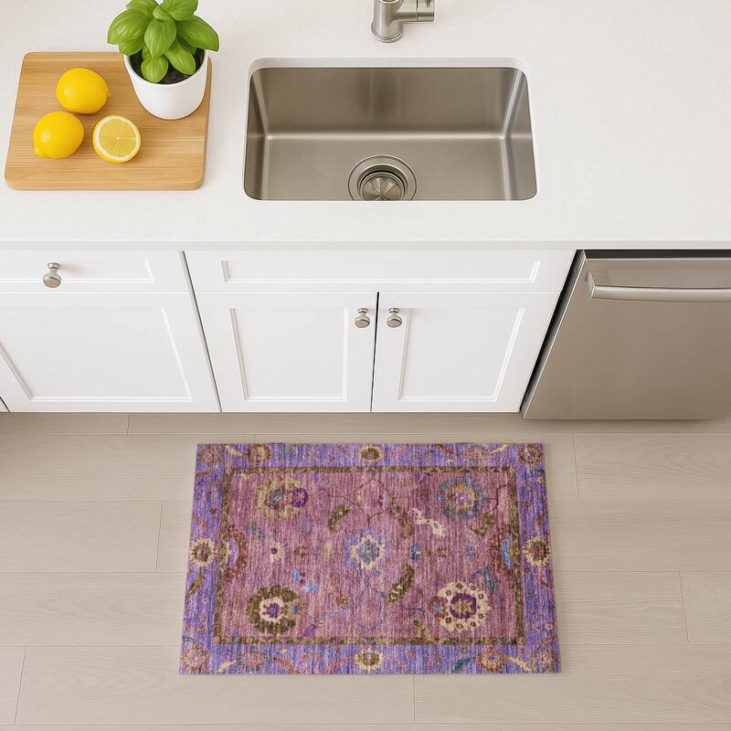 Machine Washable Indoor/ Outdoor Traditional Boho Chantille Rug