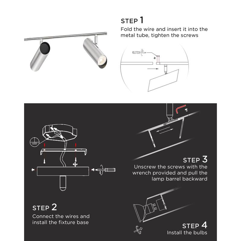 44.3"Ajustable 5-Light LED Track Light 350 Degree Rotatable