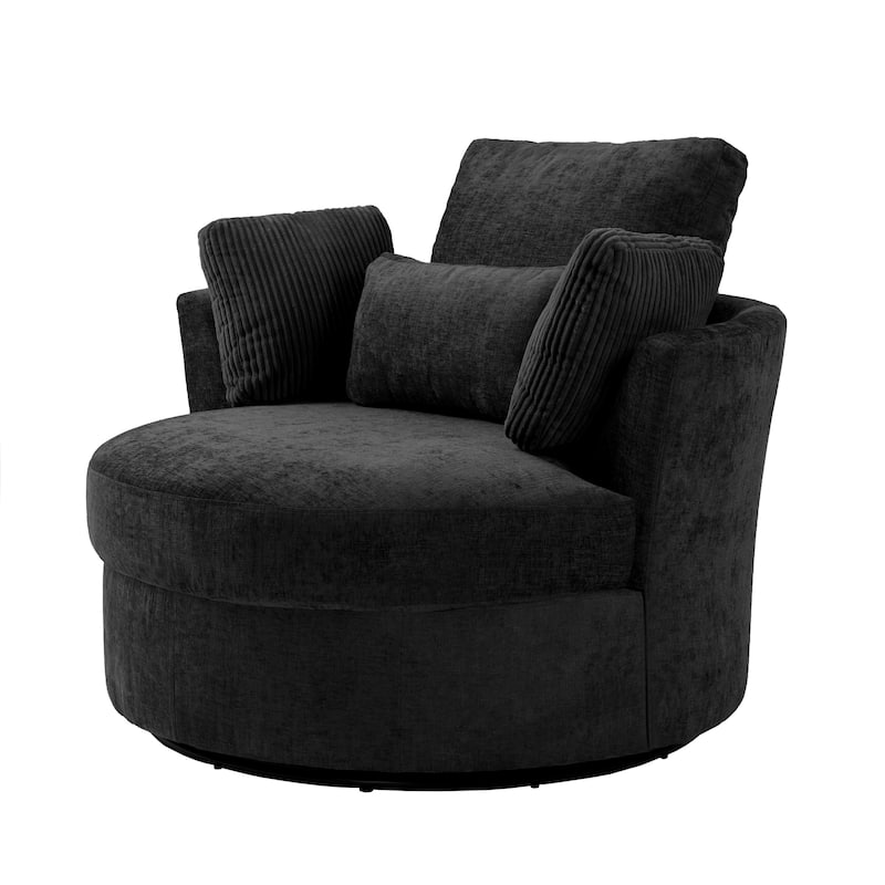 Modern Swivel Chair with Pillows for living room