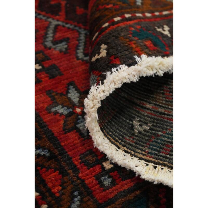 Hand Knotted Oriental 100% Wool Carpet Traditional Tribal Oranges & Rust Hamedan Runner Rug - 10' 1'' X 2' 11''