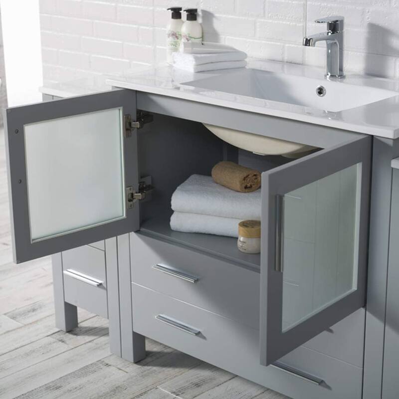 Blossom Sydney 60 Inch Solid Wood Bathroom Vanity with Sink & Cabinets