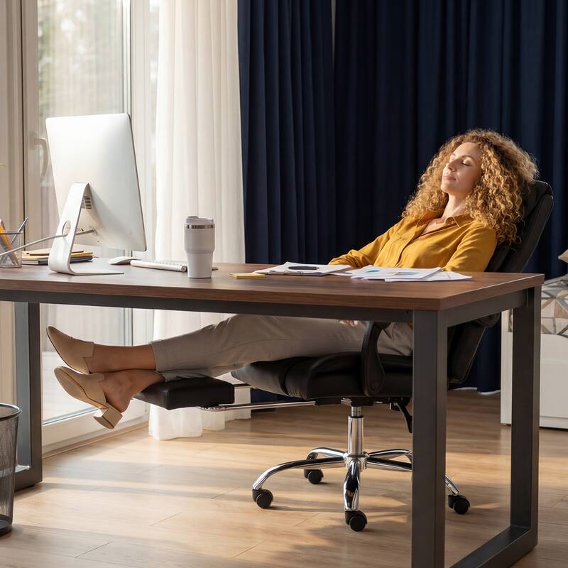 Office Adjustable Height Executive Desk Chair with Foot Rest Comfortable Computer Chair High Back Reclining Gaming Chair