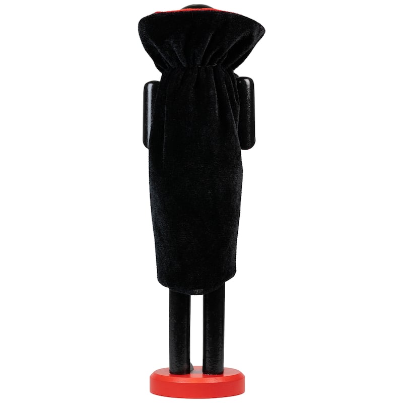 Vampire Wooden Halloween Nutcracker - 14" - Black and Red